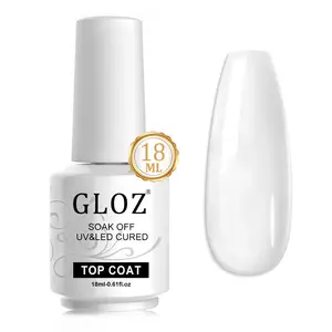 GLOZ Top Coat for Gel Nail Polish, 18ML No Wipe Matte Finish Soak Off Nail Art Starter Manicure Salon DIY at Home