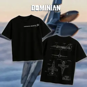 DOMINIAN F-16 Falcon Blueprint T-Shirt/Hoodie Vintage Lockheed Martin Graphic Tee Military Enthusiast Streetwear Clothing Gift for Men Breathable Printing