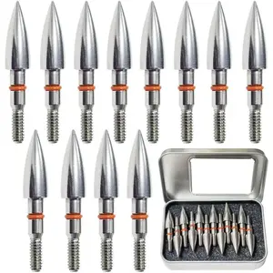 100/125/150/200/300 Grains Archery Field Points Practice Field Tips, Archery Target Practice Hunting Arrow Tip For Recurve,Compound Bow,Crossbow, Stainless Steel Screw in Broadheads