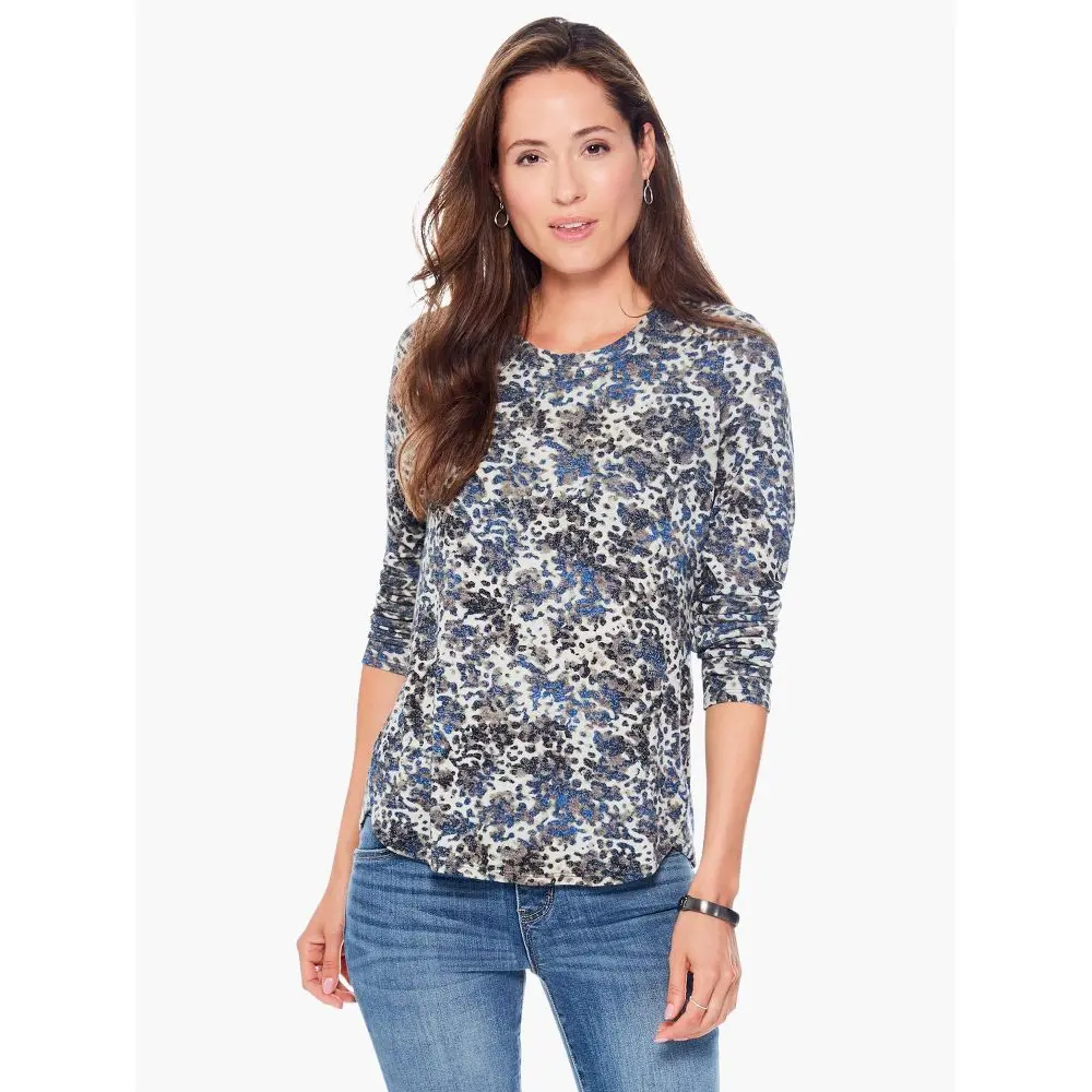 NIC+ZOE Womens Camouflage Regular Fit Long Sleeve Crew T-shirt - Green XX Large, Spandex, Garment