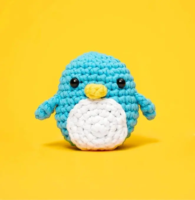 The Woobles Beginner Crochet Kit Pierre the Penguin Easy Peasy Yarn Step-by-Step Video Tutorials Pre-Started Piece Complete Experience for Absolute Beginners