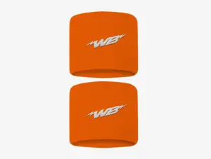 We Ball Sports 3" Wristbands (Orange, 2-Pack), Breathable Wristbands, Elastic Wristbands