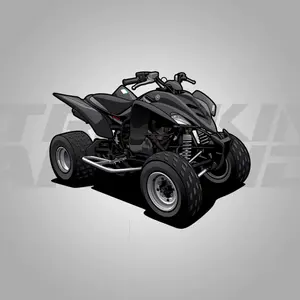 Quad Yamaha 350 Sticker - Black Motorcycle Decoration for Home Decor and Ornaments