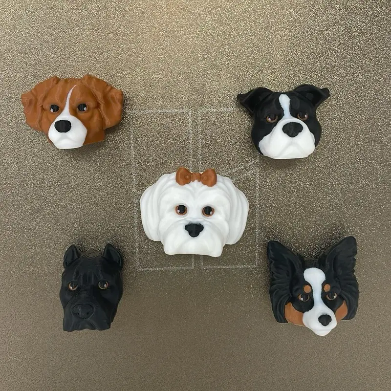 3D Printed Tiny Dog Refrigerator Magnet, Cute Pet Accessory for Kitchen Gift & Room Decor
