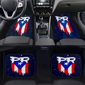 Puerto Rico Pride 4pcs Car Floor Mat Set - Durable, Slip-Resistant And Absorbent Polyester Automotive Floor Mats for Suvs And Trucks - Perfect All-Season Accessory And Christmas Gift