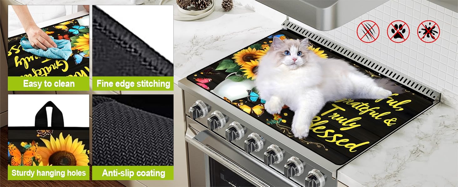 JOYFINITY Stove Top Covers for Electric Stove: Heat Resistant Protector Glass Stove Top Expands Counter Space, Stylish Kitchen Decor
