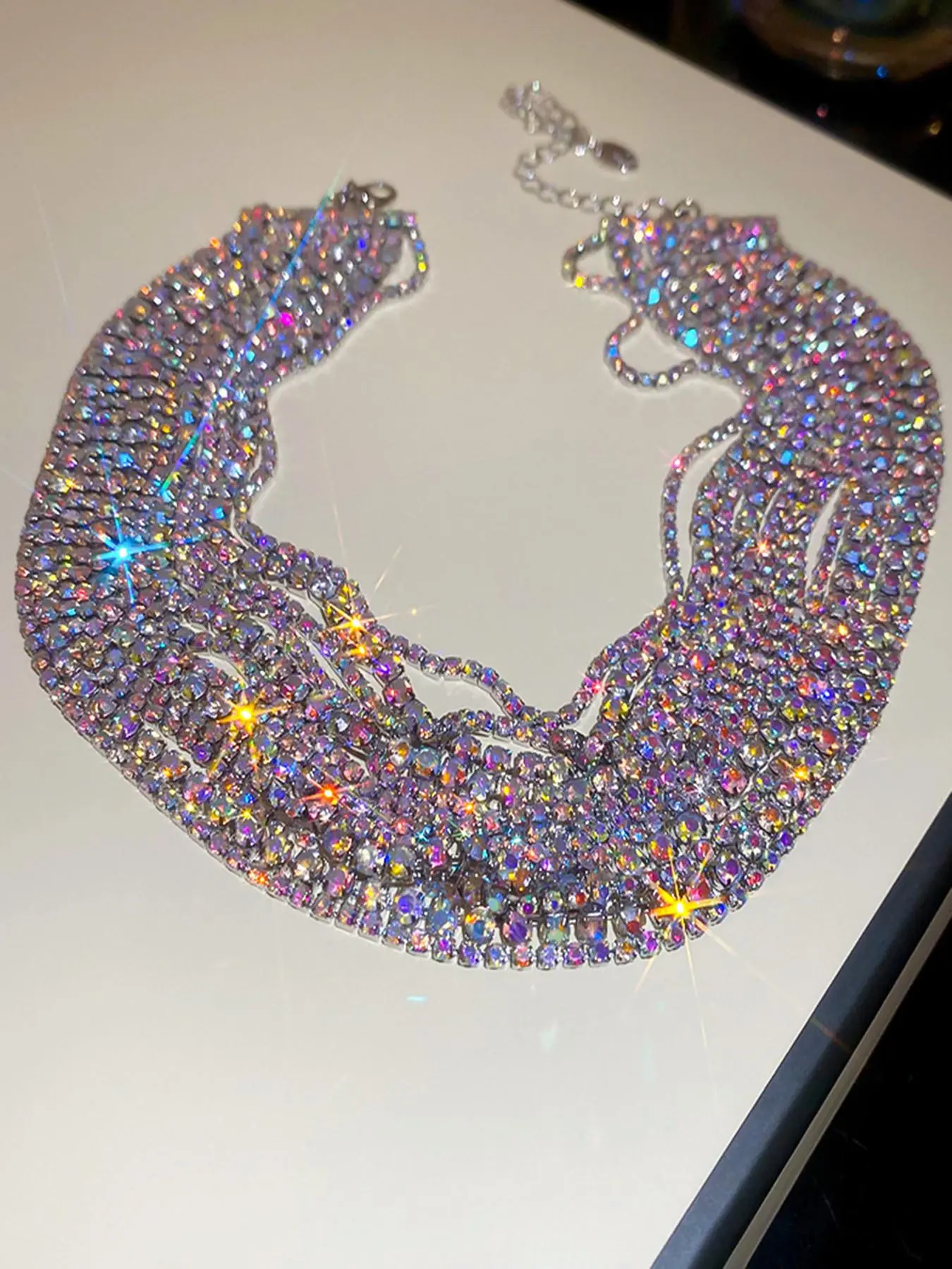 Rhinestone Decorated Necklace for Women for Gift, Clavicle Matching Necklace, Fashion All-match Accessory, Trendy Jewelry for Daily Wear, Elegant Rhinestone Necklace, Fashionable Rhinestone Decorated