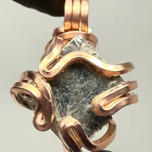 Pyrite Copper PENDANT Artisan Crafted Male Female Anniversary Auspicious Birthday Engagement Fabric Daily