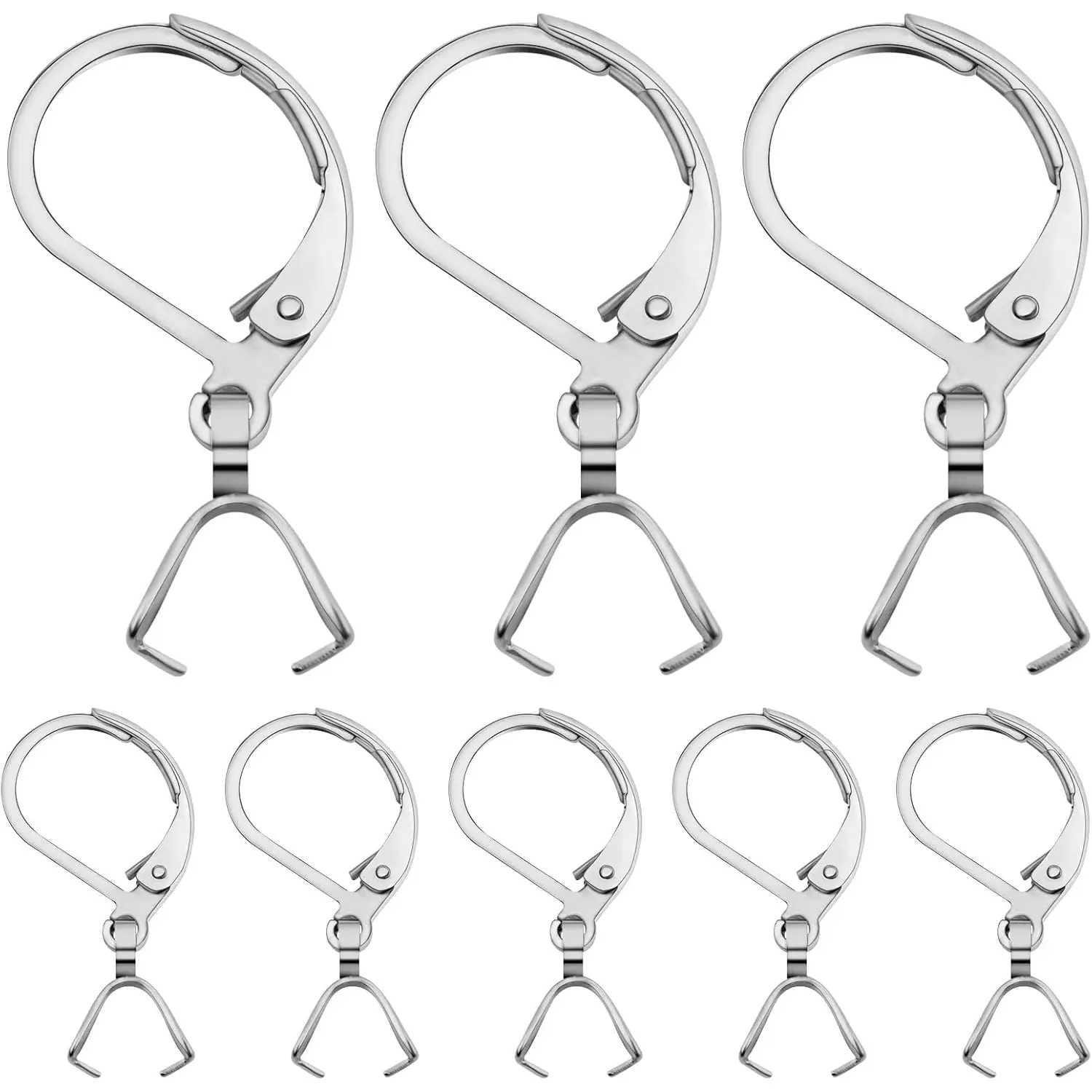 20pcs Stainless Steel French Earring Hooks Leverback Earwires Hypoallergenic Earring Findings with Pendant Clasp for DIY Earrings Jewelry Making