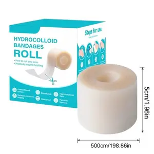 Hydrocolloid Roll for Wound Care– Cut-to-Size, Large Hydrocolloid Patch Bandages with Self-Adhesive, First Aid Kit Essential, Acne pimple patch & Wound Care Bandaids, Healthcare, Bathroom