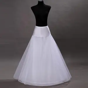 A-Line 1 Hoop White Petticoat for Weeding Dress Adjustable Size 3-Layer Bridal Gown Underskirt