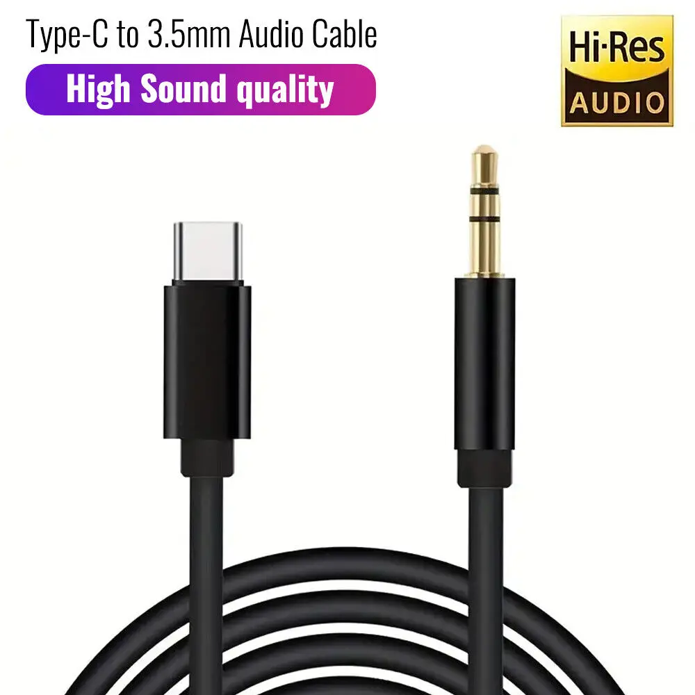 USB C to 3.5mm Audio Aux Jack Cable Compatible with iPhone 15[3ft], USB Type C to 3.5mm Headphone Stereo Cord Car for iPhone 17 16 15 Pro Max 15 Plus, iPad Pro, Samsung Galaxy S24 S23 S22 Sliver