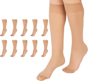 Everyday Women's Nylon Knee Highs Reinforced Toe-Multiple Packs Available