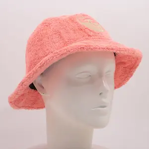 Pre-owned Chanel Coco Beach Pink Bucket Hat Pile Terry Cloth SS19 Cruise Collection Real Authentication