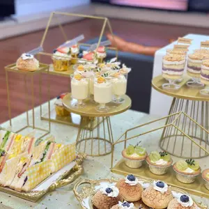 6-Piece Gold Dessert Stand Set - Multi-tiered Cake Display Rack for Afternoon Tea, Wedding Decoration, Party Serving Tray