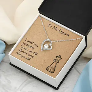 To My Queen ♛ Necklace - Customize Gift For Chess ♟ Lover ❤️ Forever Love Necklace