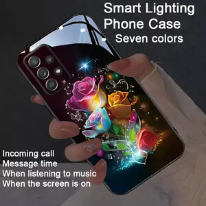 Colorful, Protective Intelligent Voice Controlled Luminous Case Cover Suitable for Galaxy A56/A55/A54/A53/A52/A42/A41/A36/A35/A34/A26/A25/A17/A16/A15/A14/A07/A06/A05s/A03s/A73/A72/A71, Night Light Technology, Casing