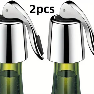 2pcs Bottle Stopper Set with Silicone Seal - Reusable Beverage Saver for Freshness and Advanced Bottle Sealant - Ideal Preservation Accessories Gift, Christmas Gift