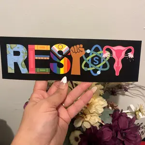 Resist Car Magnet, Banned Books BLM Reproductive LGBT Rights Social Justice Climate Change Science Liberal Feminist Activist