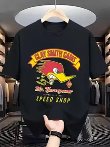 Men's Graphic Tee Eljay Smith Design, Breathable Summer Casual Wear, Fitted Short Sleeve Top for All Seasons