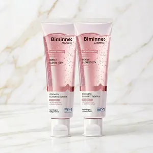Biminne 2PCS niacinamide whitening toothpaste strawberry probiotic toothpaste for bad breath fluoride-free formula gentle mint daily dental care sensitive teeth support