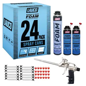 Spray Foam Insulation Kit, Expanding Foam Sealant, Spray Insulation Foam, Closed Cell Spray Foam, Wall Insulation Spray Foam Kit , High Density Spray Foam (Insulation Foam Kit, 24 Pack) 38875