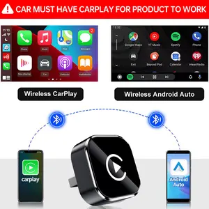 Wireless Apple CarPlay Adapter for Factory Wired Cars from 2016 Onwards - 2-in-1 Wireless CarPlay & Android Auto Adapter Easier Connectivity