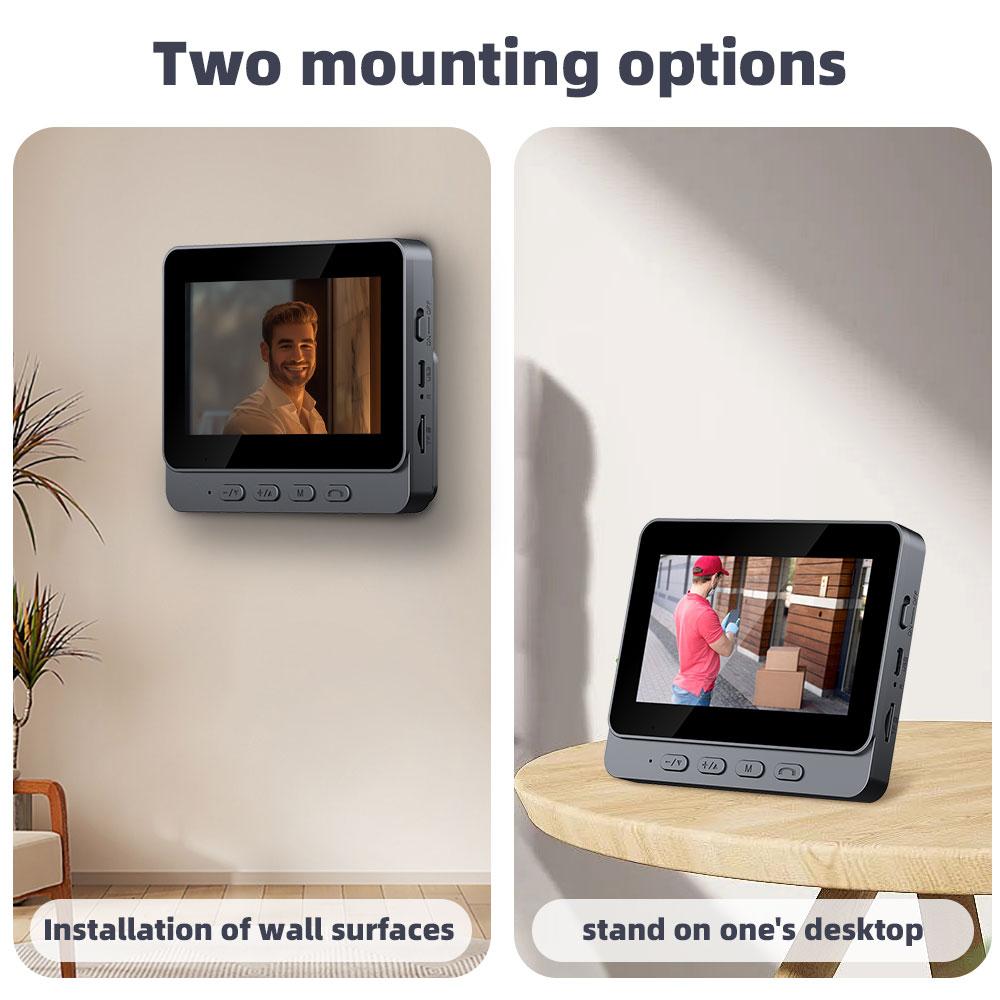 4.3-inch IPS Screen Wireless Video Doorbell Camera 2.4G, Two-Way Intercom, Infrared Night Vision, Ultra-Long Standby, Built-in Speaker, 128g SD Card,for Valentine’s Day Gift