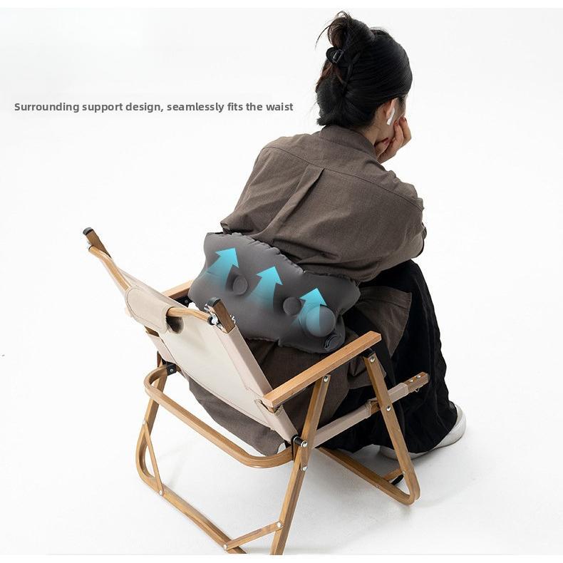 TPU Inflatable Lumbar Neck Pillow Portable Foldable Press Type for Travel Office Car