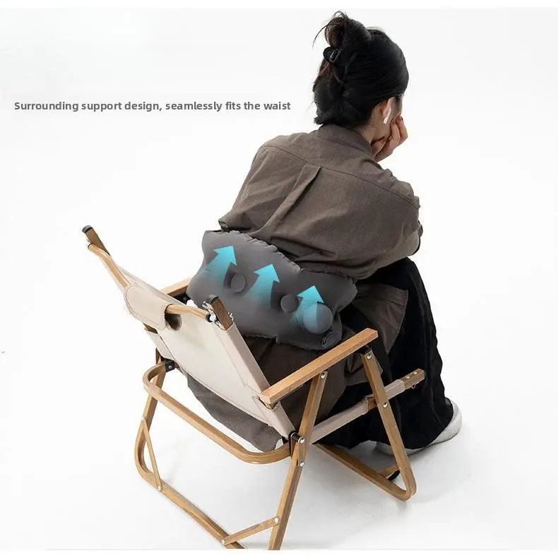 TPU Inflatable Lumbar Neck Pillow Portable Foldable Press Type for Travel Office Car