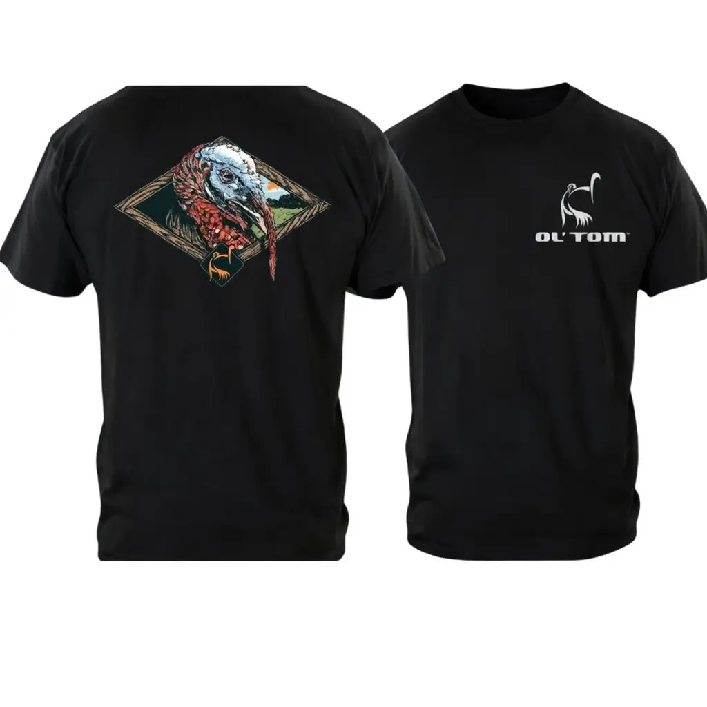TLXT Ol’ Tom Wild Turkey Hunting Shirt – Vintage Turkey Graphic Tee, Hunter Gift Idea, Outdoor Camo Style T-Shirt