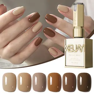 XEIJAYI Electroplated Bottle — Maillard Series: New Fall/Winter Collection, Romantic Chocolate Shades, 6-Color Gel Nail Set, High-Saturation LED Gel, Strong & Long-Lasting, Salon-Quality DIY for Women, Ideal Christmas Gift