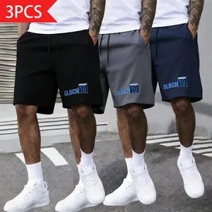 Great value three-piece set: men’s summer quick-dry shorts, breathable athletic mid-length shorts, solid-color casual shorts with letter embroidery; loose fit, versatile design, elastic waistband; suitable for everyday wear, commuting, sports, and more.