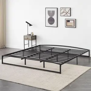 【Christmas Gift】19 Low Profile Platform Bed Frame King Size  10 Inch Metal Bed Frame with Arched Design  Heavy Duty Mattress Foundation  Noise Free No Box Spring Needed  Black