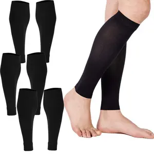 3 Pairs Leg Sleeves - Grip Socks Alternative to Long Sports Socks -Compression Calf Sleeves, Lightweight, Moisture