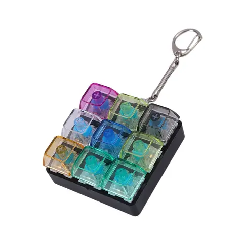 9-Key Color Keyboard Fingertip Toy for Stress Relief, 1 Pc Fun Button Fingertip Clicker Keychain, Fidget Item, Perfect Gift for Adults, Sensory Fidget Keychain, Stress Relieving Accessory, Stress Relief Fidgets, Stress Relief Tools, Stress Reliever