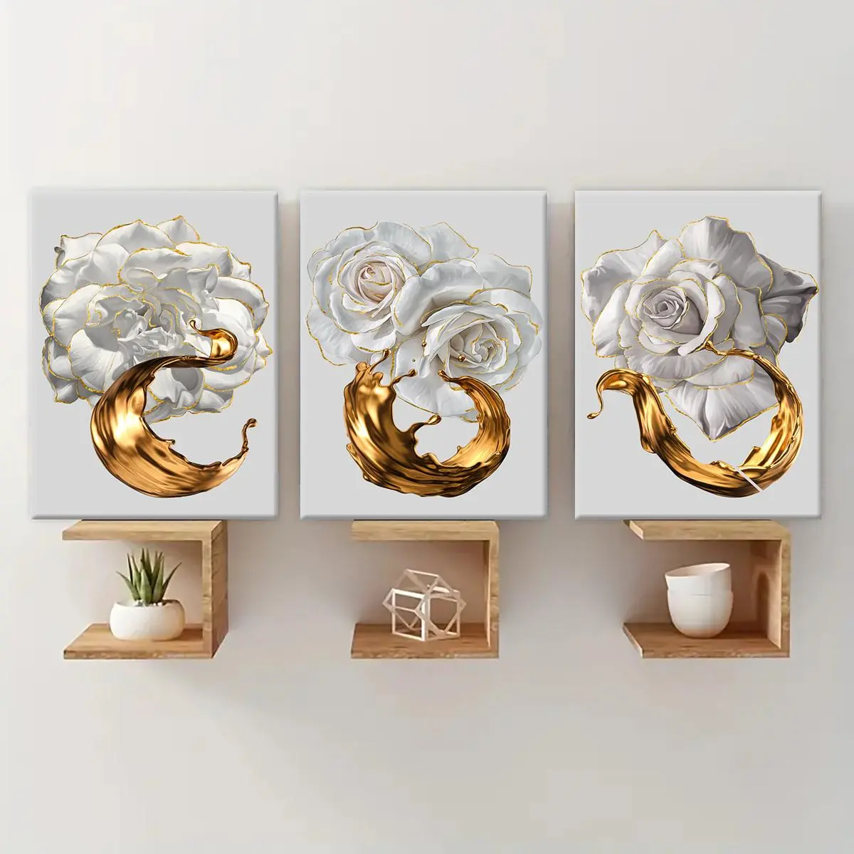 2D Flat Wall Decor Framed 3 Counts/Set, Floral Prints Flower Pattern Painting, Modern Home Decor For Living Room, Bedroom & Office 2D Flat Wall Decor Framed 3 Counts/Set, Floral Prints Flower Pattern Painting, Modern Home Decor For Living Room, Bedroom & Office