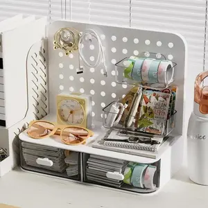 Multifunctional Three-In-One Desktop Organizer, Drawer-Style Storage Shelf, Office Desk Workspace, Wall-Mounted Design