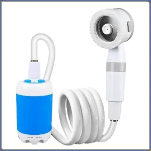 Compact Handheld Outdoor Shower 4000mAh Rechargeable with 2m Hose for Camping Travel & Pet Baths Waterproof Design