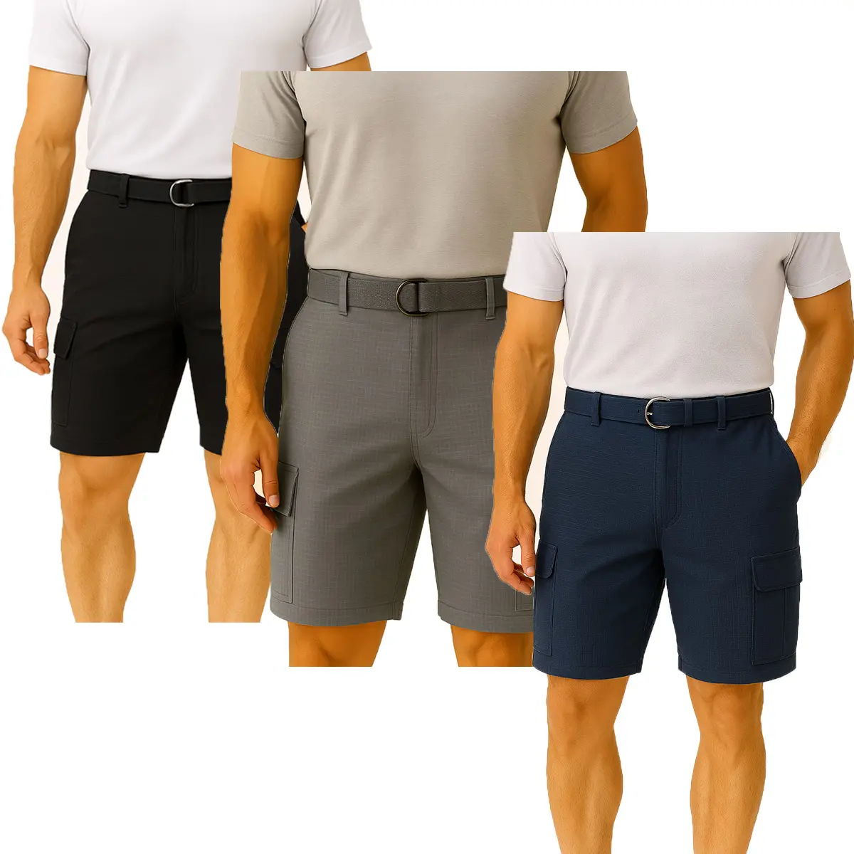 (3 Pack) Black-Grey-Navy