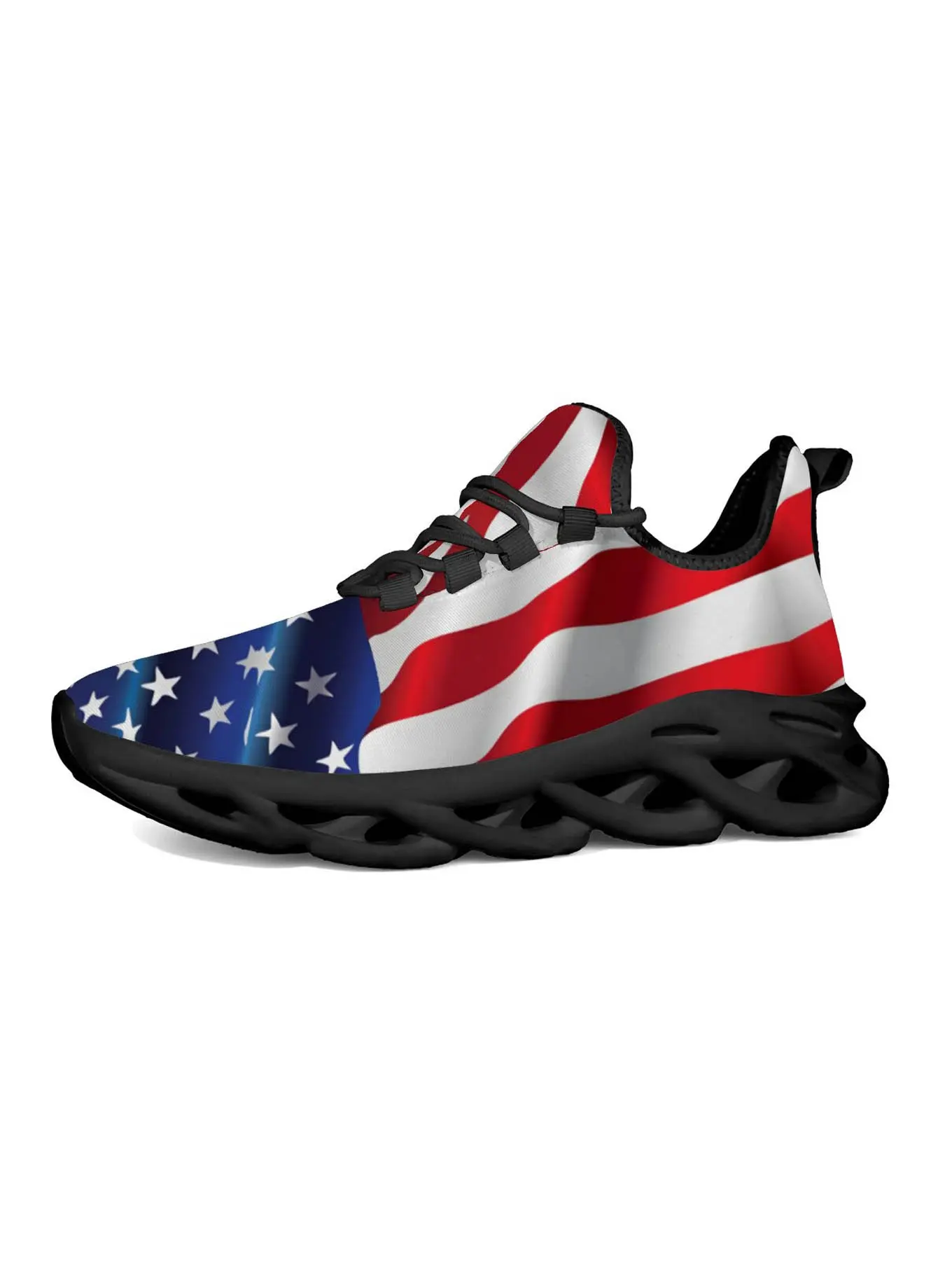 Exclusive Recommendation American Flag Casual Sneakers, Unique Print Showcases Personal Style, Classic Versatile Design with Vibrant Elements