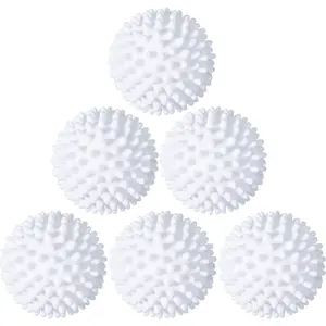 6 Pieces Laundry Will Drying Balls Reusable Replace Laundry Drying Fabric Softener and Saves, Reusable Washing Machine Cleaning Soften Clothes Wash Ball (White)