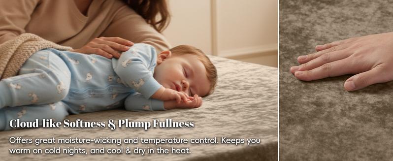 PHF 100% Cotton Weave Waffle Blanket & PHF Truly Velvet Fitted Sheet, Bedding Set for Winter