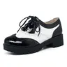 Women's PU Oxfords Shoes - Retro Lace-Up Round-Toe Soft-Soled Block High-Heels, 2026 New StreetChic Casual Dress Shoe for Work (TikTok Shop Back to School)