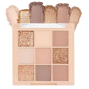 Matte nude neutral Eye Shadow Palette Makeup,Eyeshadow Long Lasting Waterproof Cruelty-Free, 9 Blendable Shades in Smooth for girls Cosmetic Gift