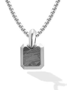 RTZN Meteorite Square Pendant Necklace for Men