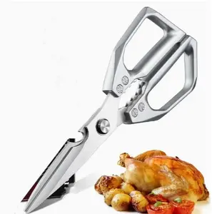 1pc Heavy-Duty Stainless Steel Kitchen Scissors | Professional Meat, Poultry, Fish, Bone Cutting Shears with Blade & Ergonomic Handle - Food-safe For Home, Restaurant, Slaughterhouse, Outdoor - Multi-functional