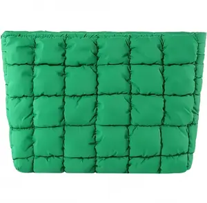 Puffy Quilted Makeup Bag Cosmetic Bags Travel CutePufferSolid Toiletry Organizer Pouch Storage Clutch forWomen