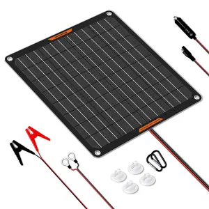 MHPOWOS Solar Panel Car Battery Charger 10W 12V Solar Trickle Charger & Maintainer Built-in Intelligent MPPT Charge Controller Restorer Kit Vehicle