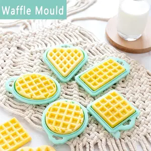 5pcs Non-Stick Silicone Waffle Mold - Reusable Bakeware for DIY Baking and Healthy Breakfasts